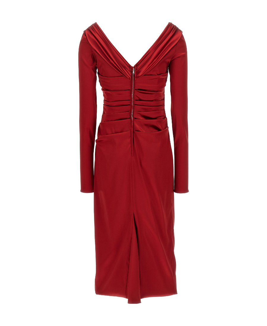Dolce & Gabbana Woman Midi Dress Red Size 6 Acetate, Polyamide, Elastane In Red
