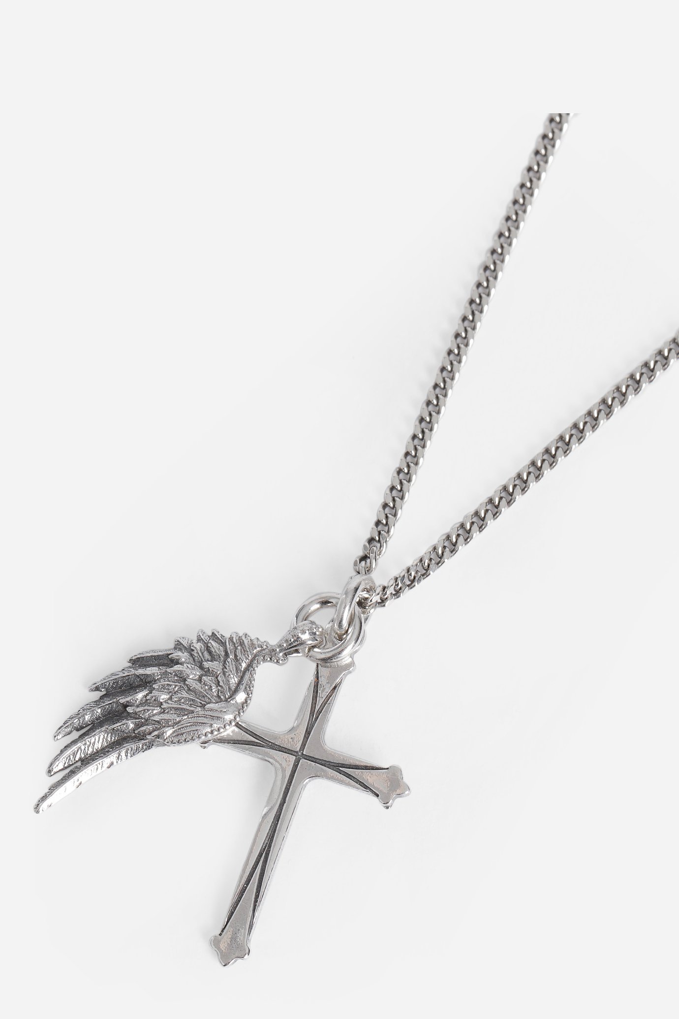 EMANUELE BICOCCHI WING AND CROSS PENDANT NECKLACE