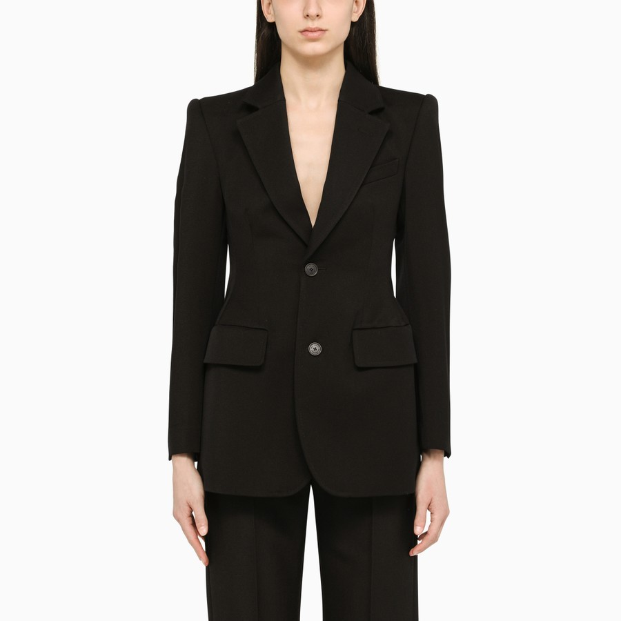 Balenciaga Single-breasted Wool Blazer In Black