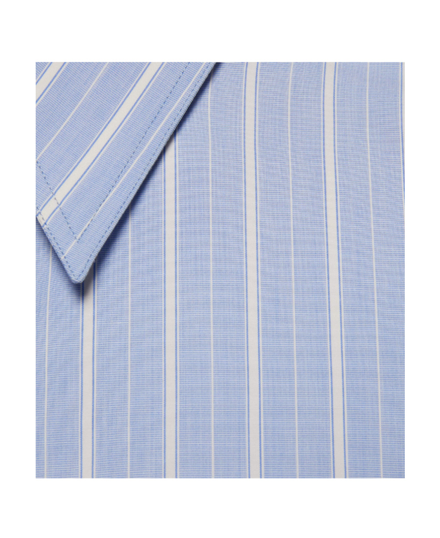 Gucci Point-collar Striped Shirt In Blue
