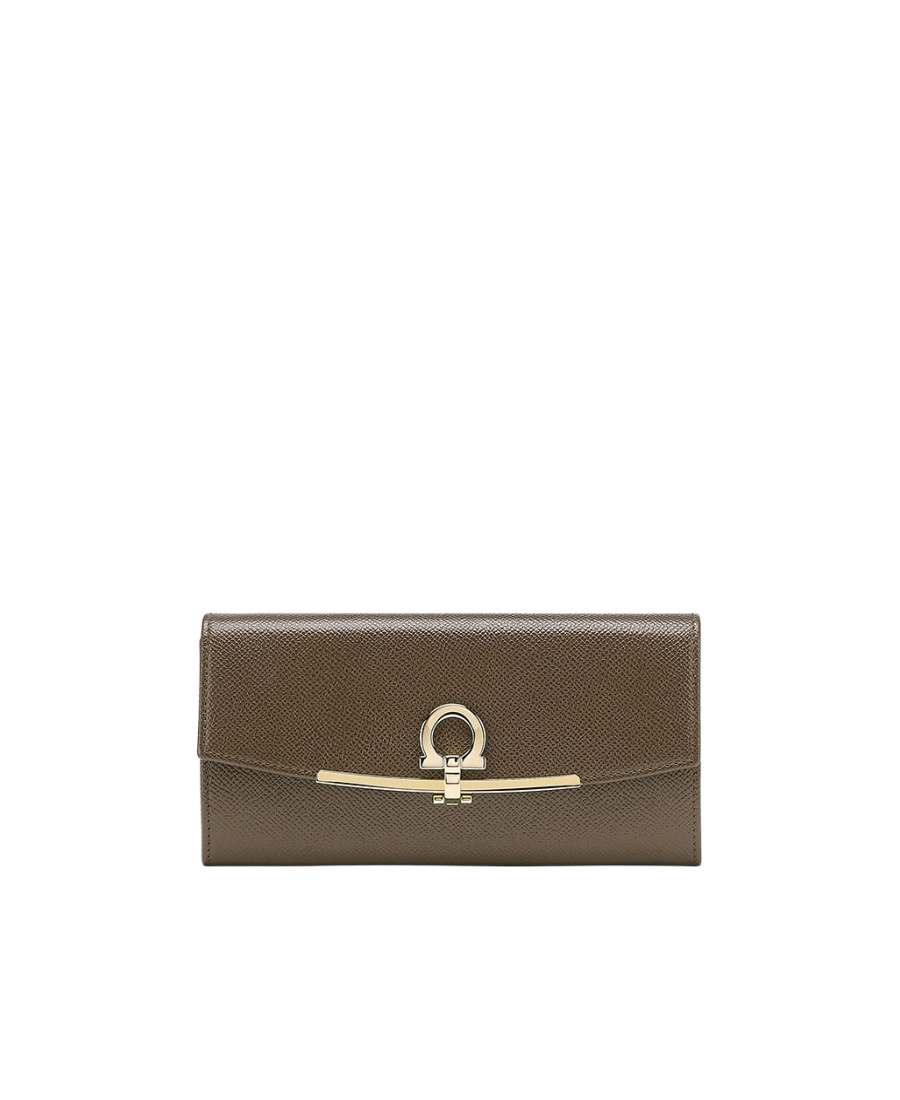 Ferragamo Continental Flap Purse In Brown