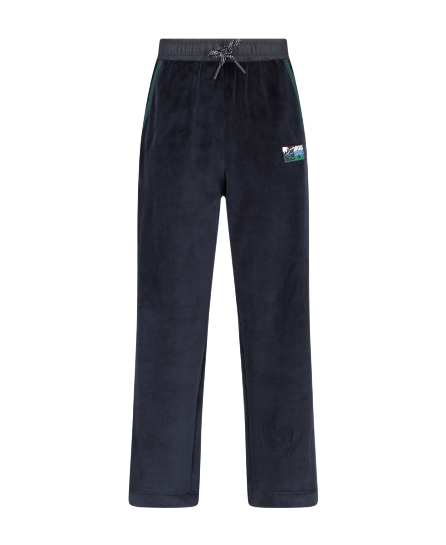 Moncler Straight Trousers With Elastic Waistband And Side Pockets In Black