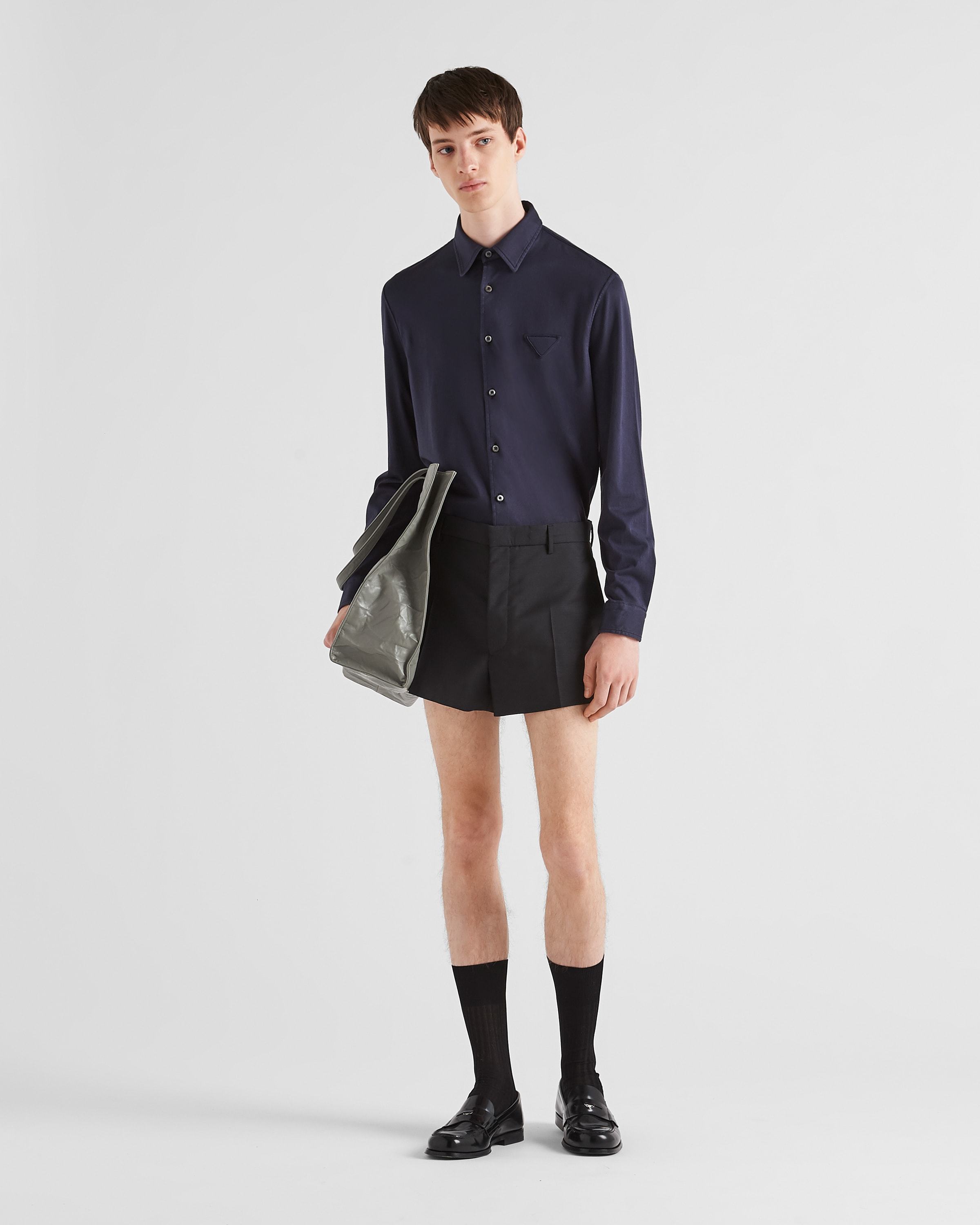 Prada Hemd Aus Baumwolle In Blue