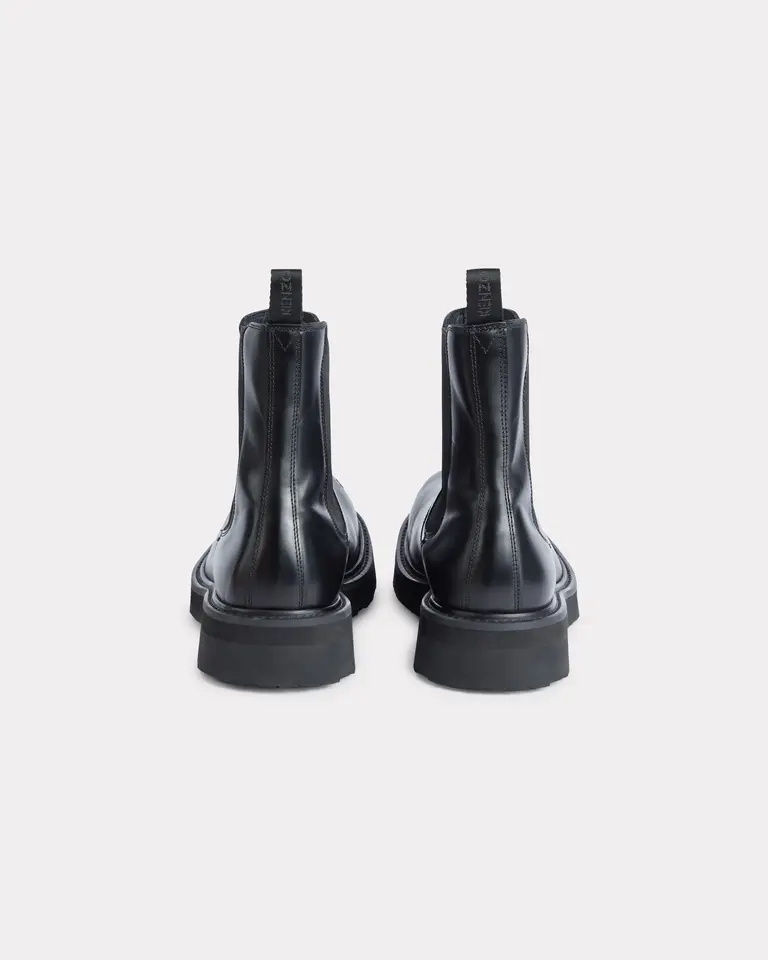 Kenzo 'smile' Chelsea Boots In Leather In Black