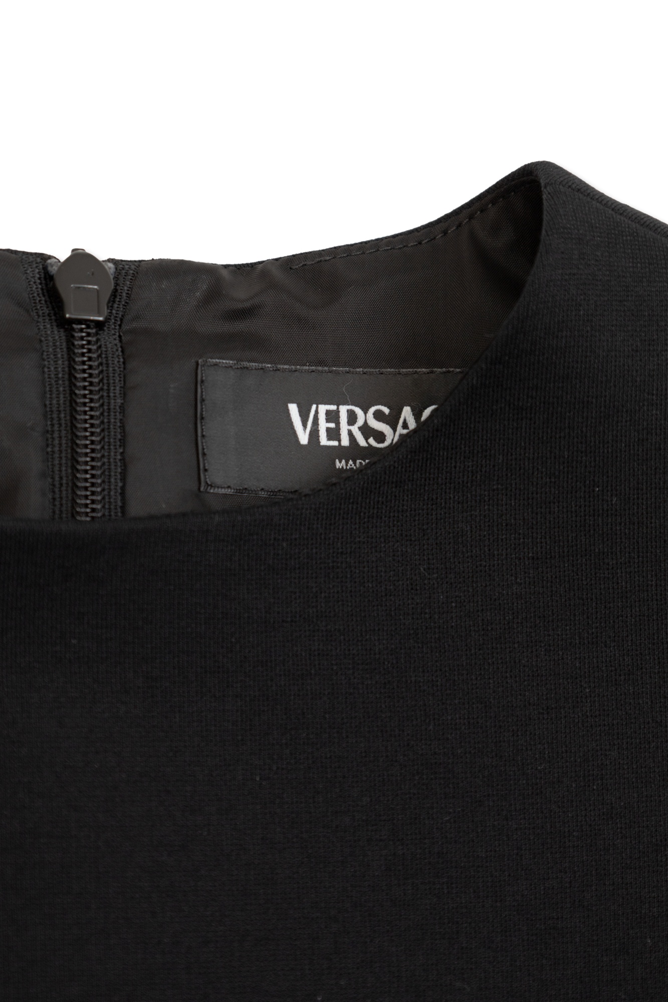 Versace Round Neck Dress In Black