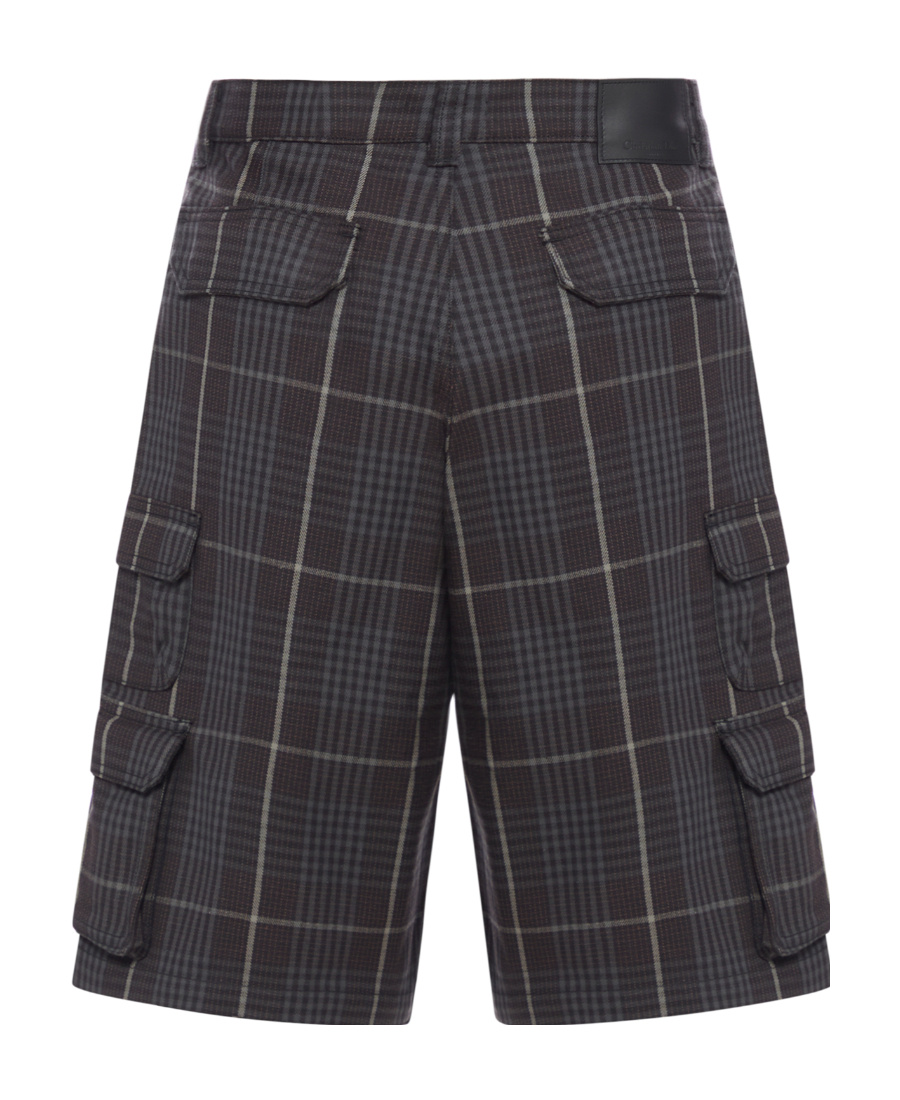 Dior Checkered Shorts In Black