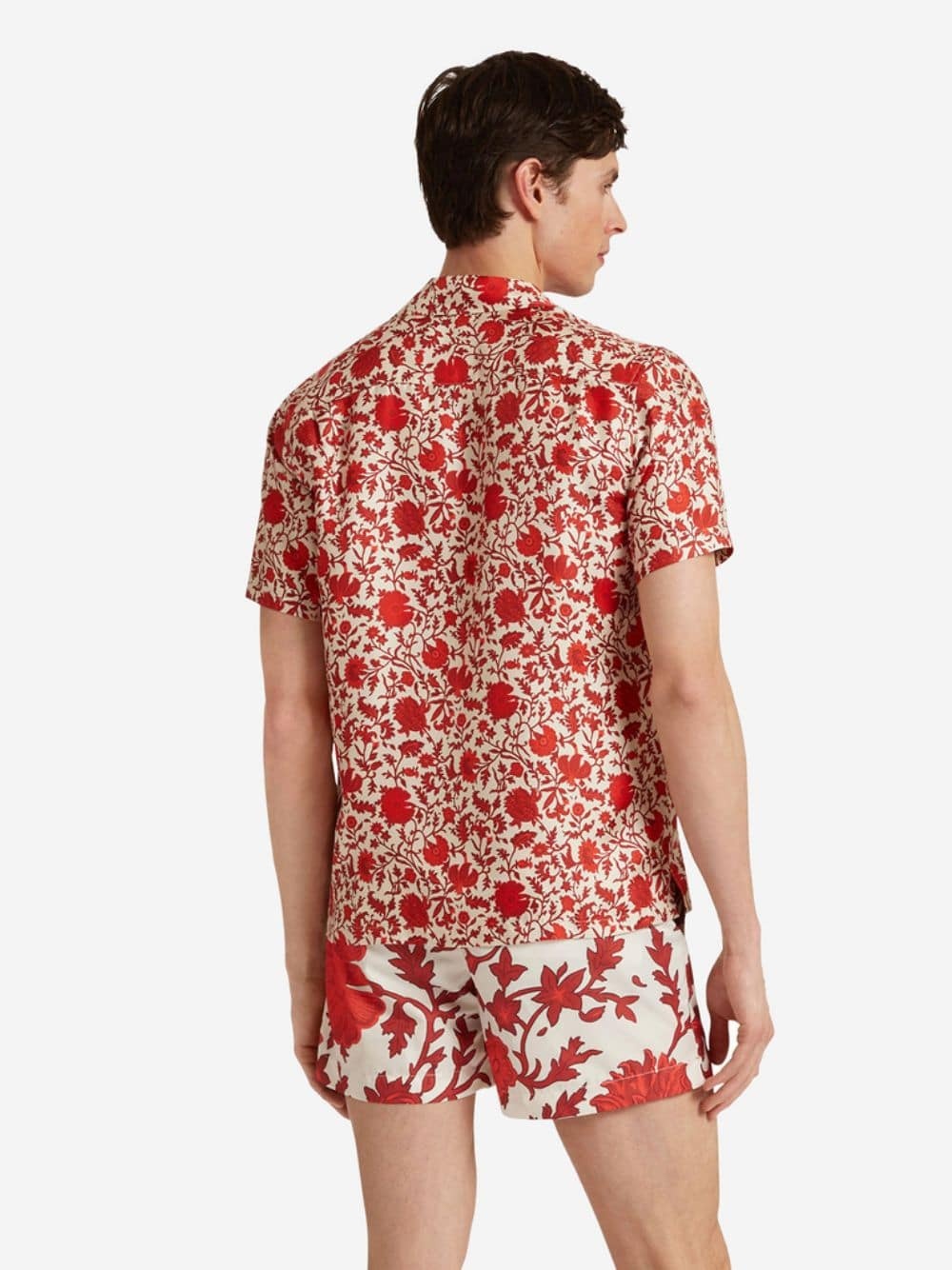 Orlebar Brown Pattern Swimming Trunks In Red