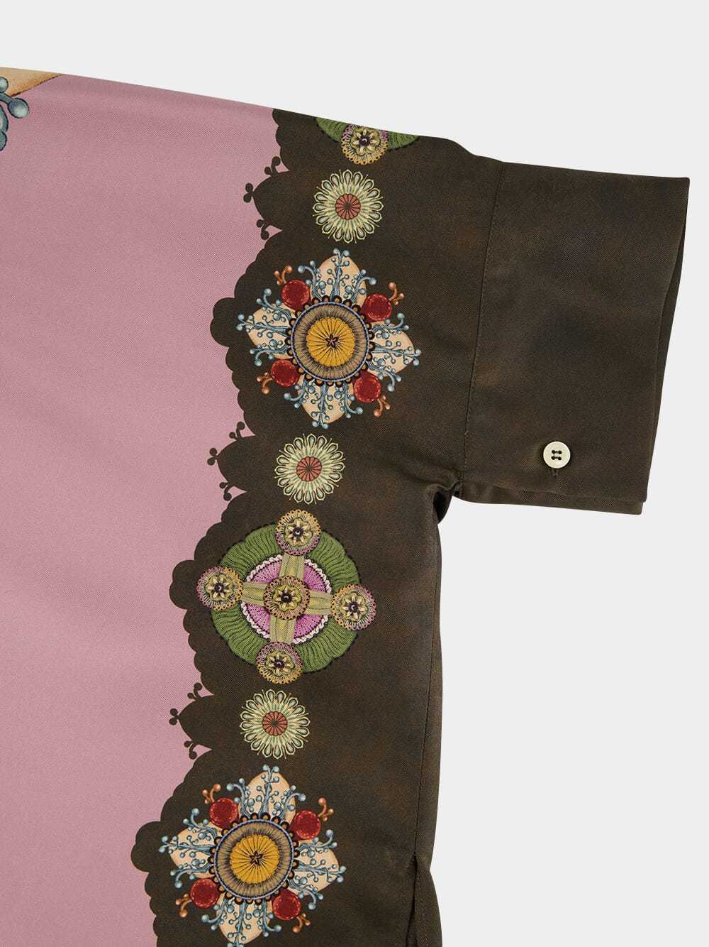 La Doublej Placée-print Silk Shirt In Multi