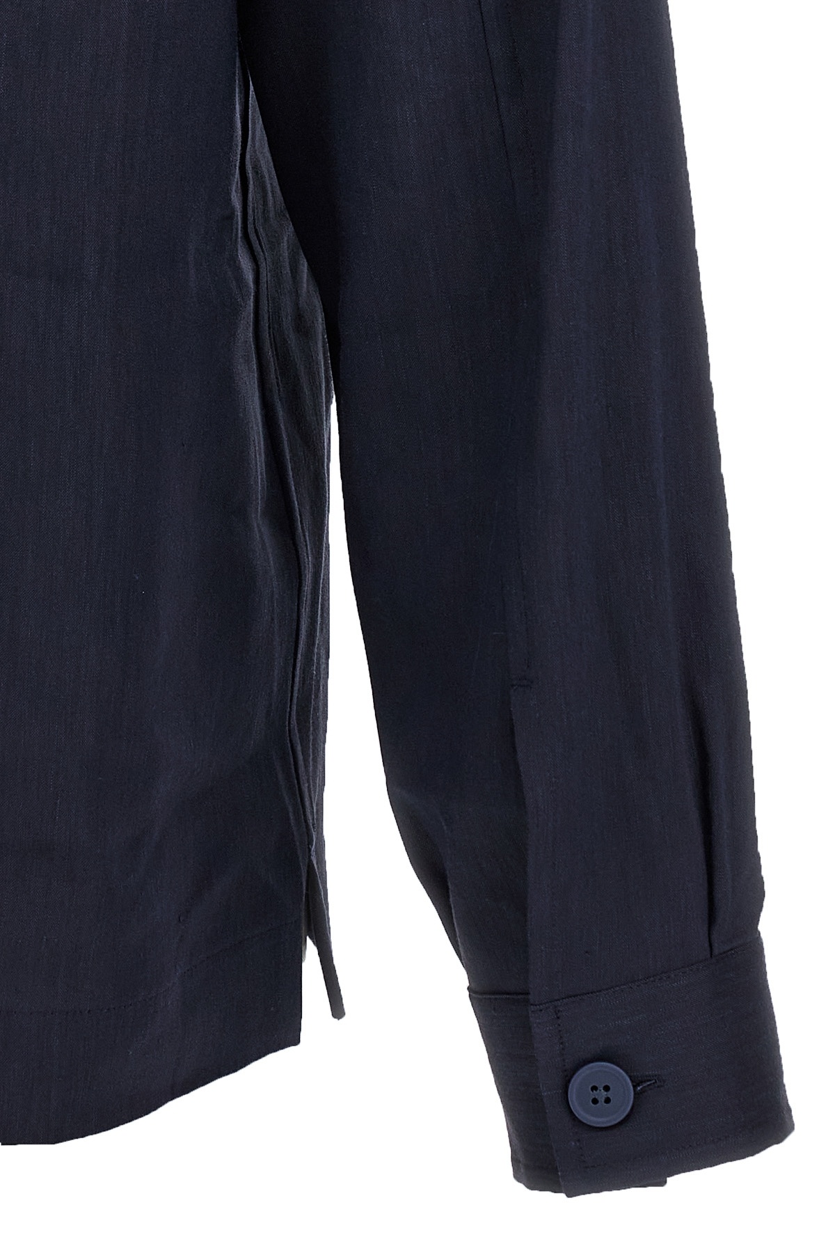 Hugo Boss Relaxed-fit Shirt In An Italian-made Linen Blend In Blue