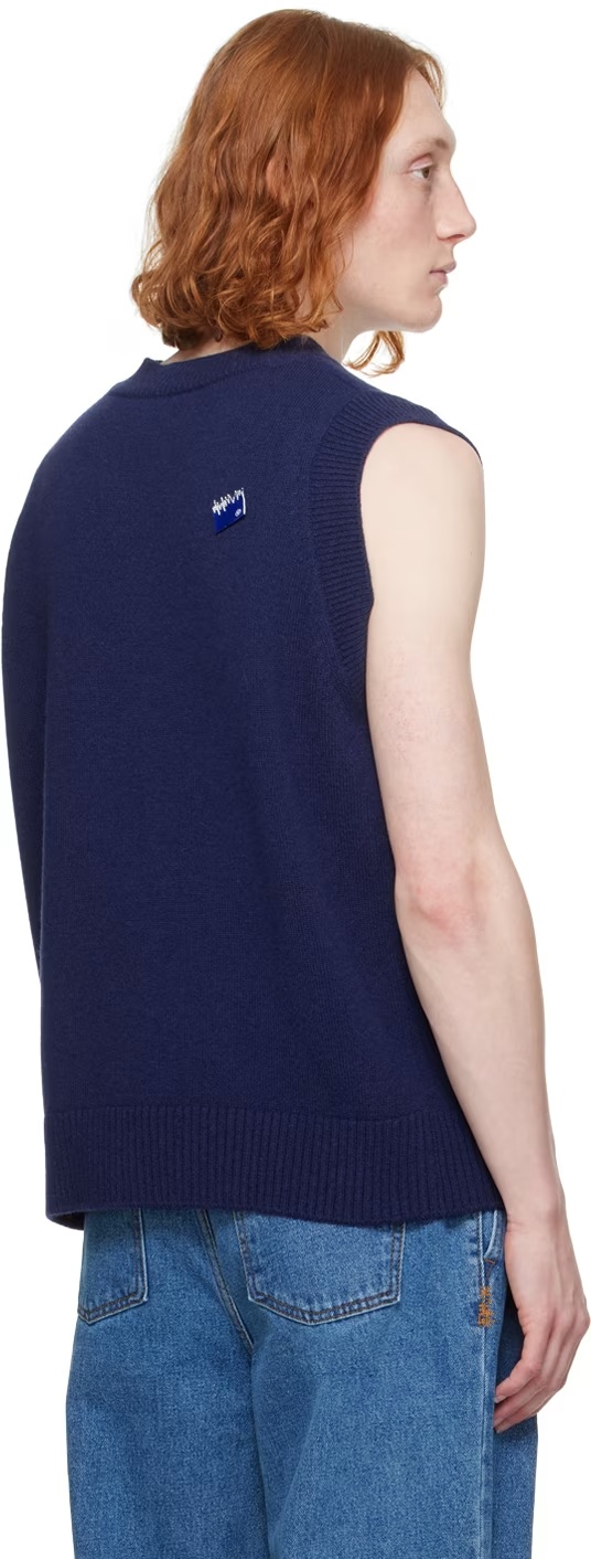 Ader Error Sleeveless Wool Sweater In Blue
