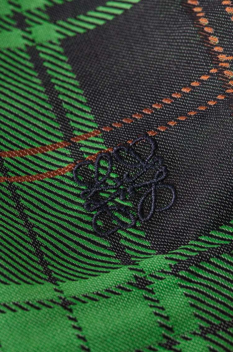 Loewe Lapel Plaid Shirt In Green
