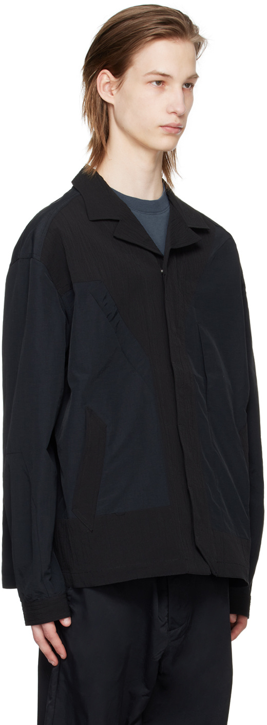 A-cold-wall* Dual-texture Long-sleeve Shirt In Black