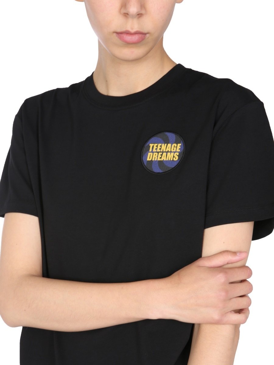 Raf Simons Patch-detail Cotton T-shirt In Black