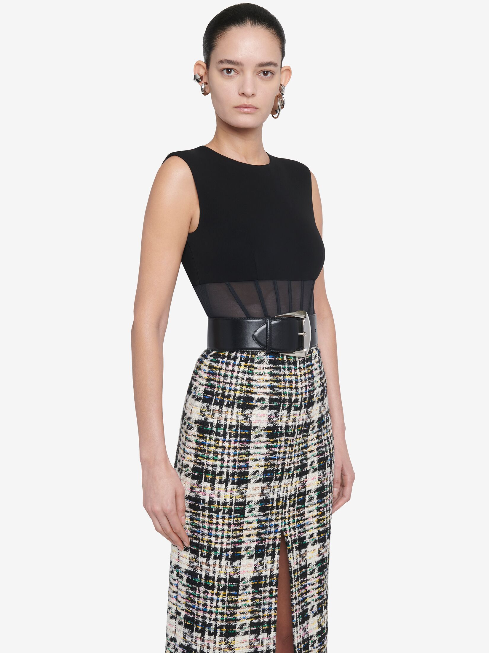 Alexander Mcqueen Midi Skirt In Black