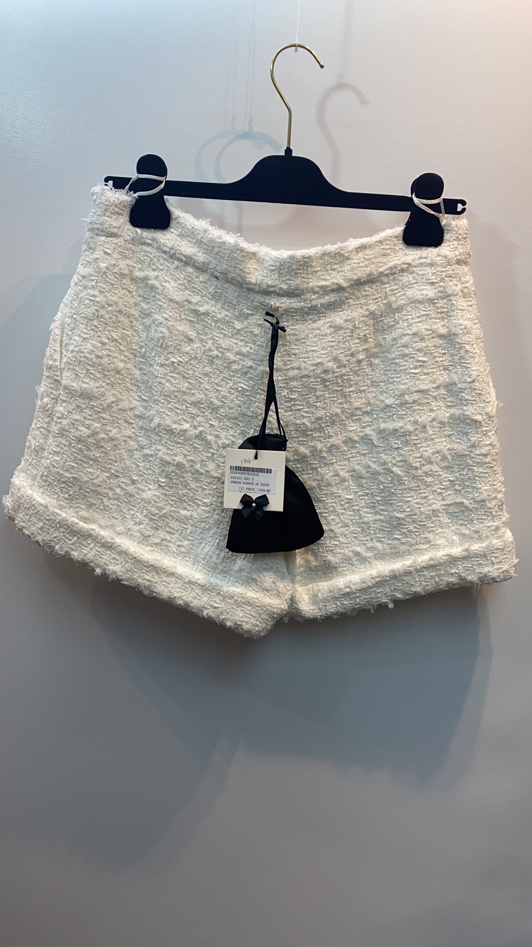 Edward Achour Paris High-waisted Tweed Shorts In White