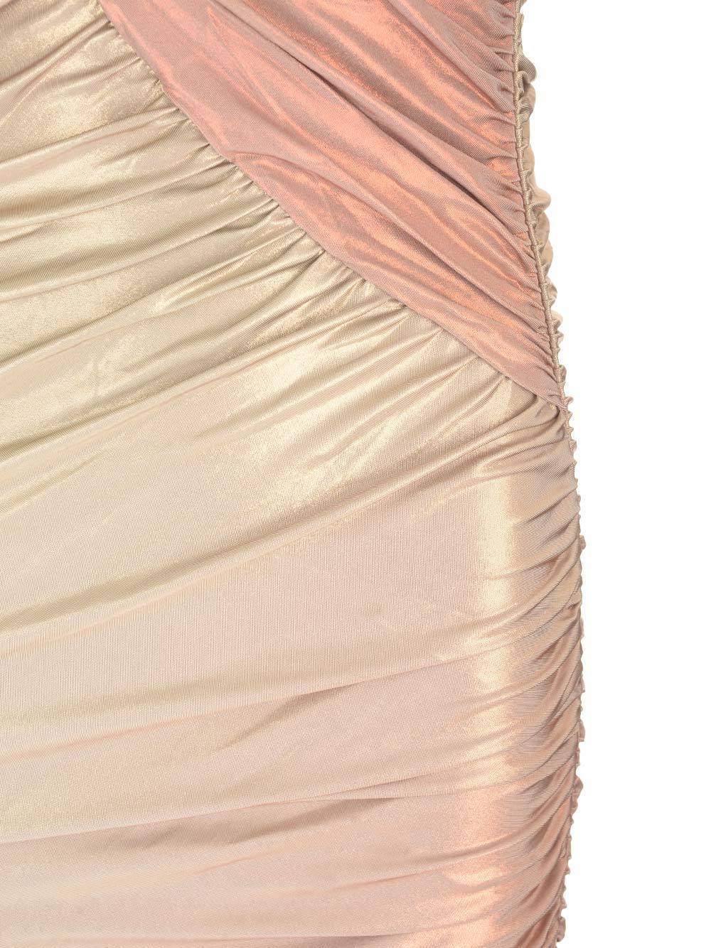 Rick Owens Amira Asymmetric Midi Dress In Nude