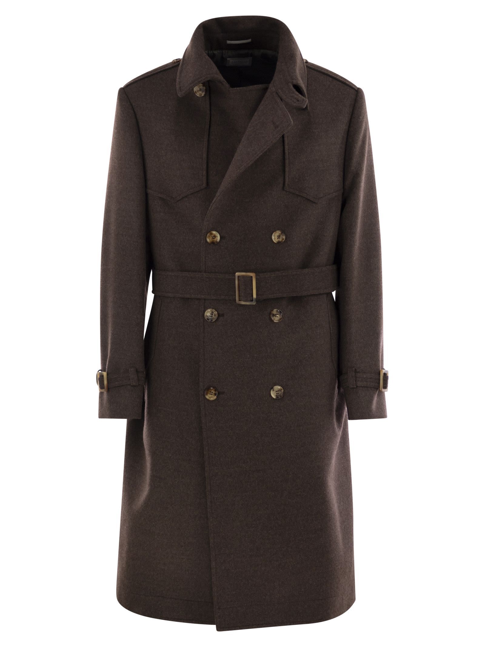 Brunello Cucinelli Long Sleeve Windbreaker In Brown