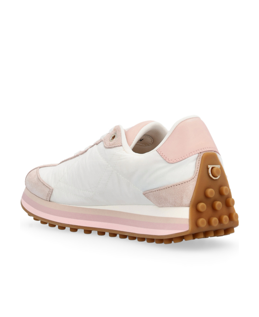 Ferragamo Iggy Colorblock-heel Retro Sneakers In White