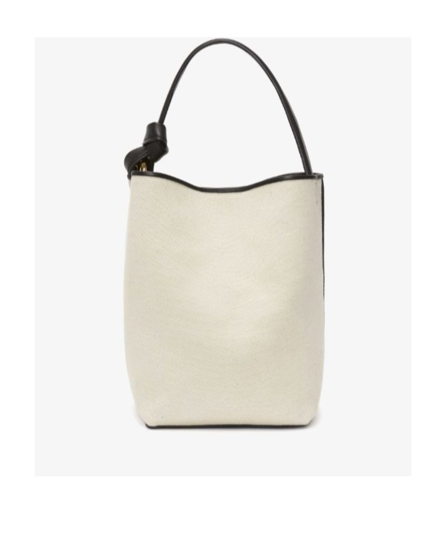 Jw Anderson The Chain Canvas Bucket Bag In Nude