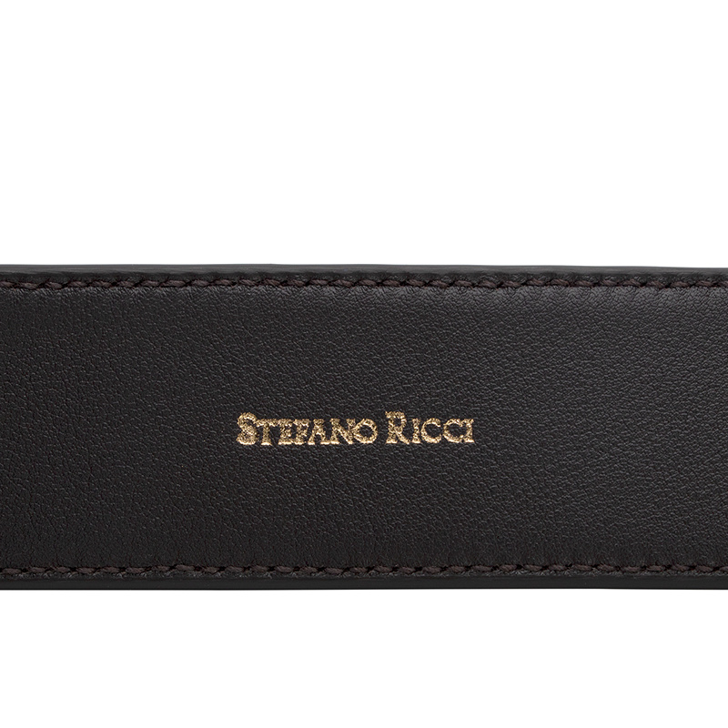 Stefano Ricci Black Logo Belt In Black