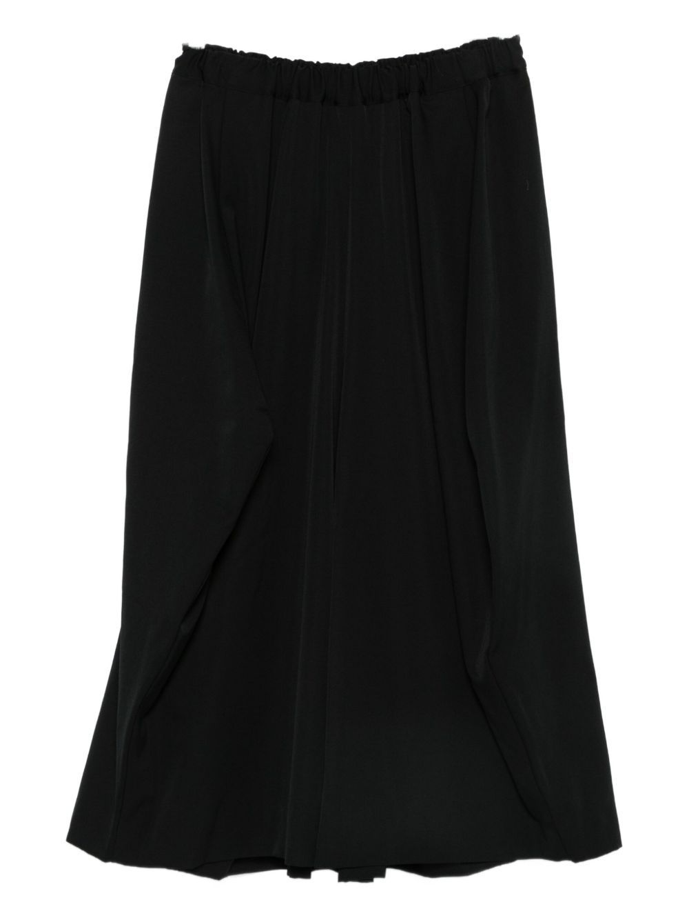 Comme Des Garçons Wide Leg Draped Trousers With Elastic Waistband In Black