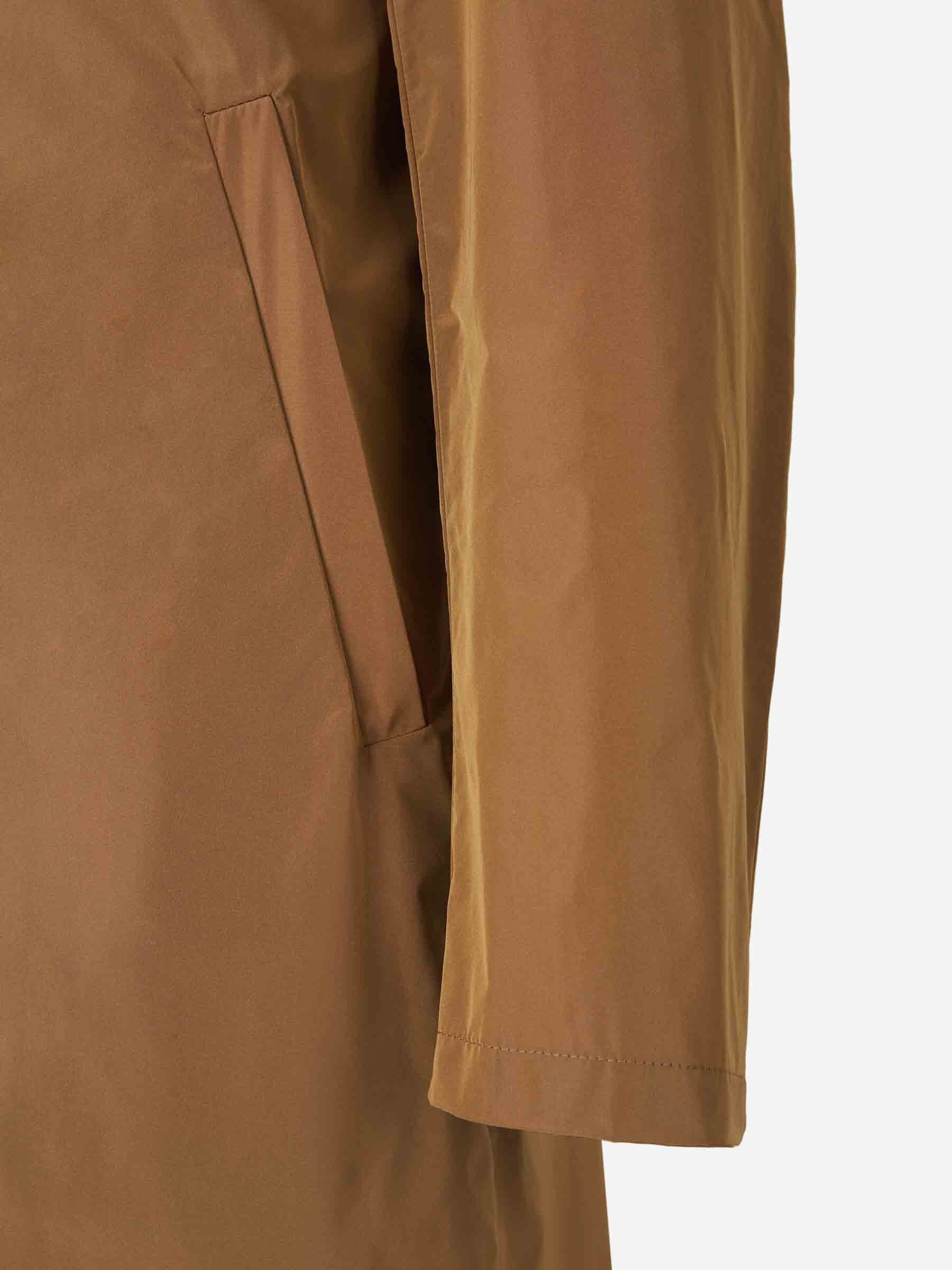Herno Buttoned Garbadine Jacket In Brown
