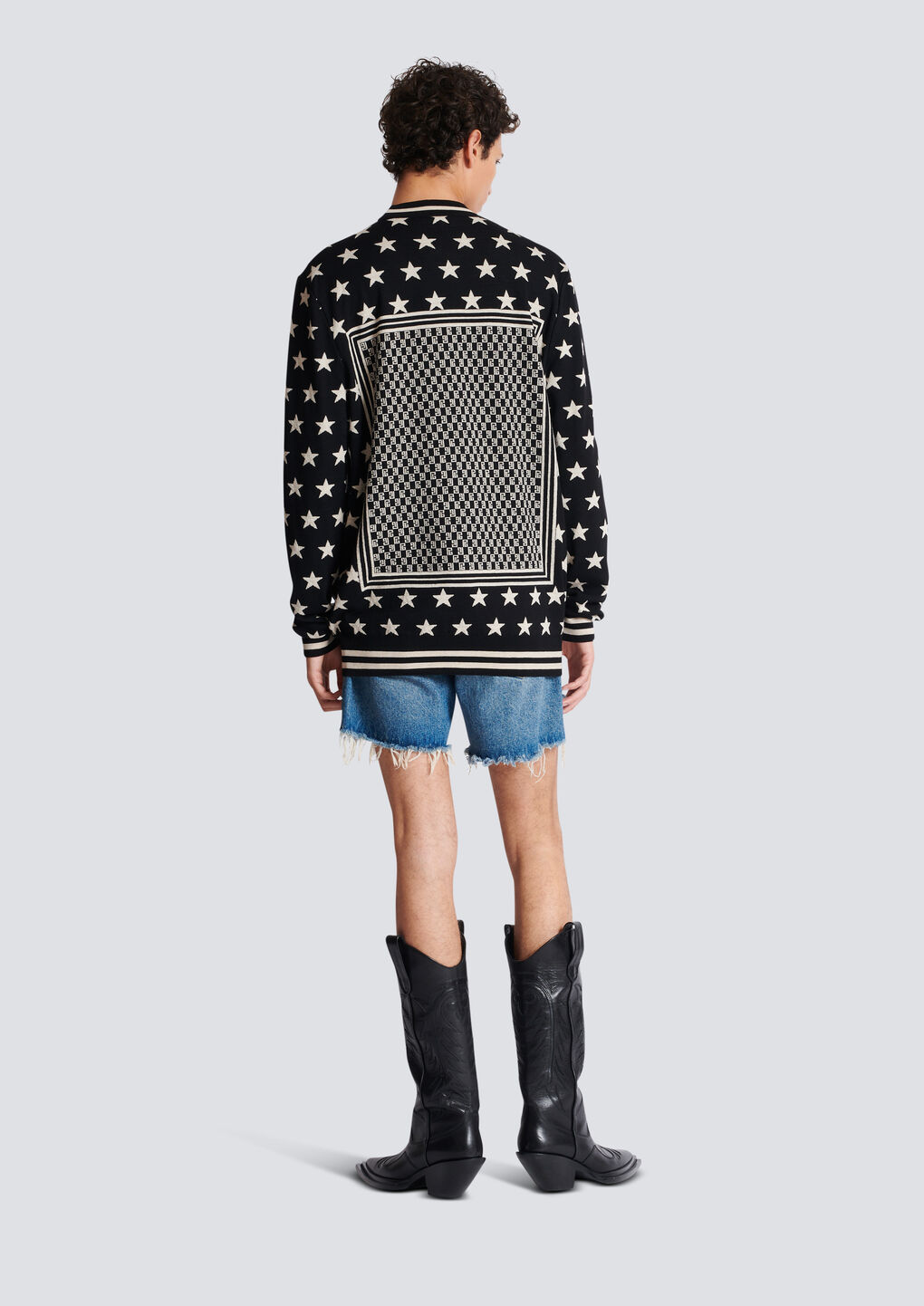 BALMAIN MINI MONOGRAM STARS JUMPER