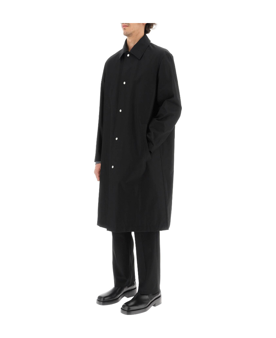 Jil Sander Logo-print Coat In Black