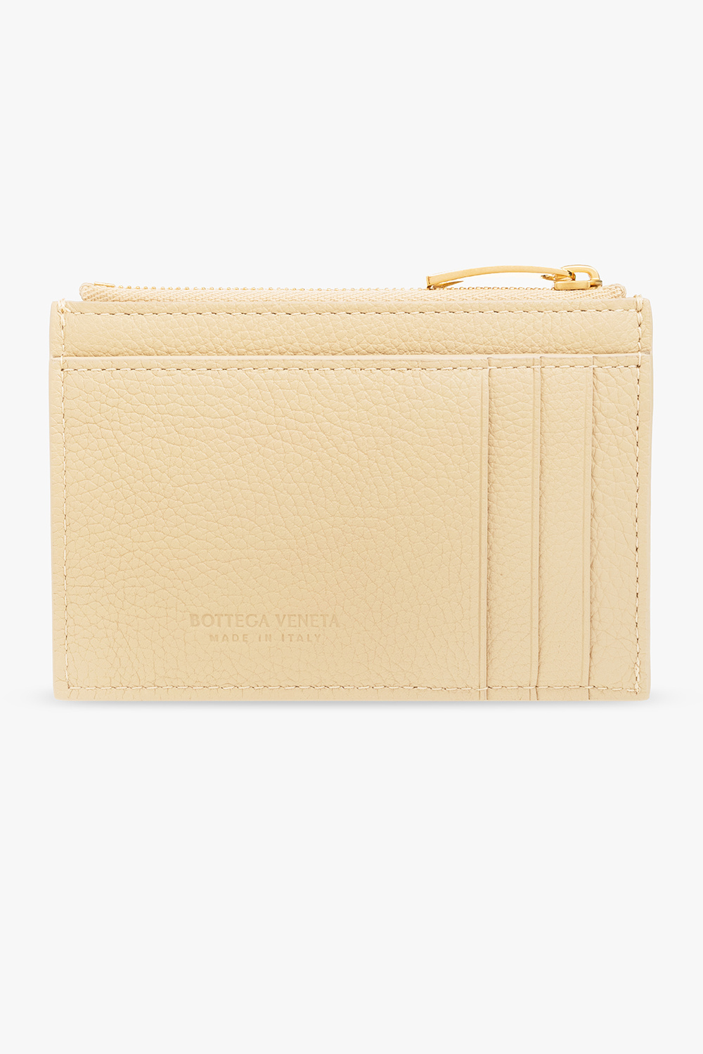 Bottega Veneta Intrecciato Zipped Card Case In Nude