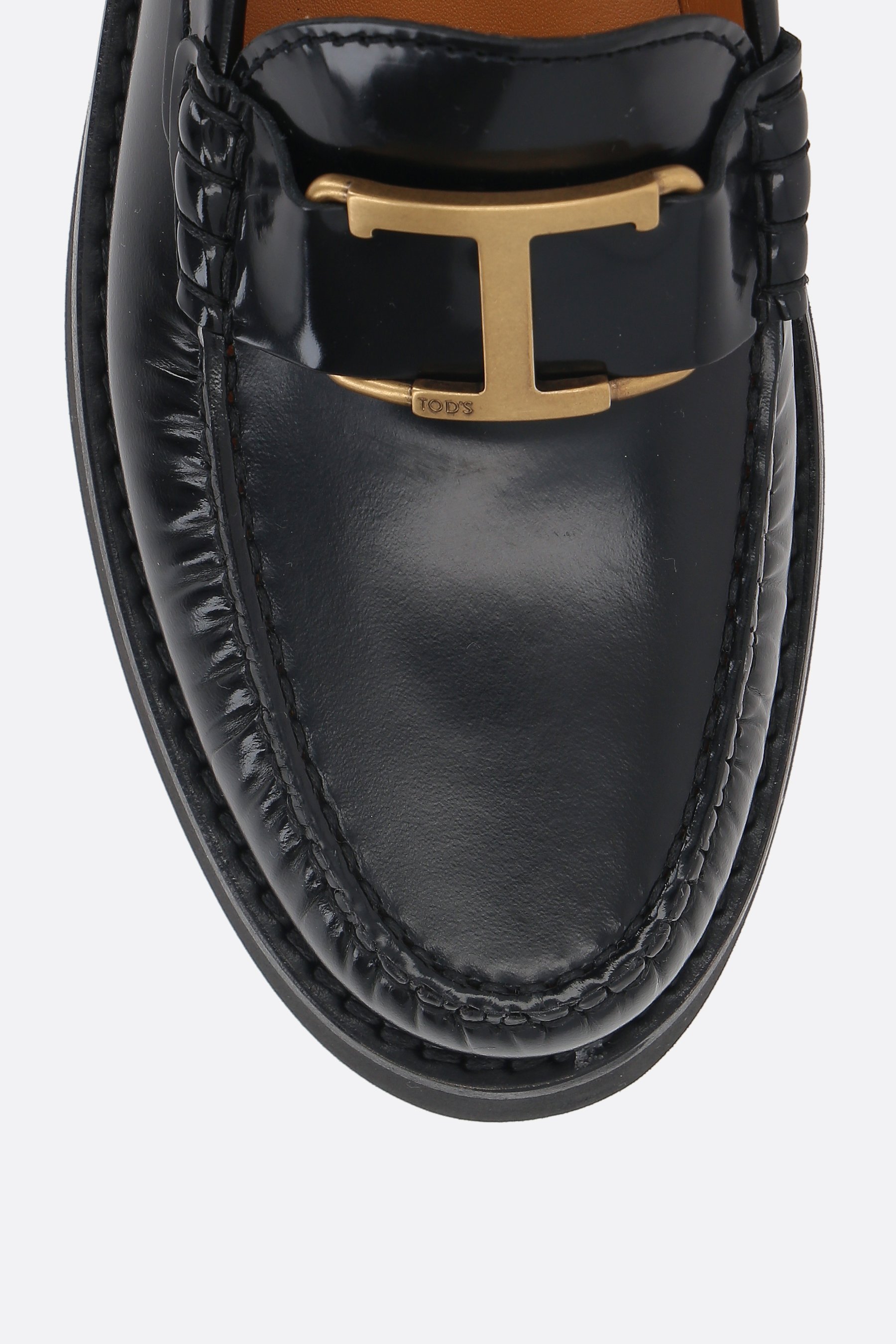 Tod's T Timeless Leather Loafers In Black