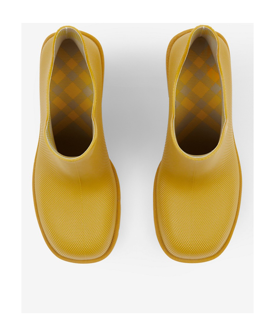 Burberry Woman Ankle Boots Mustard Size 8 Rubber In Yellow