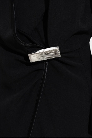 Attico Wrap-front Split Dress In Black
