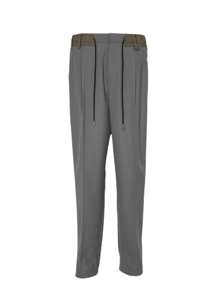 Sacai Belt-loop Casual Pants In Gray