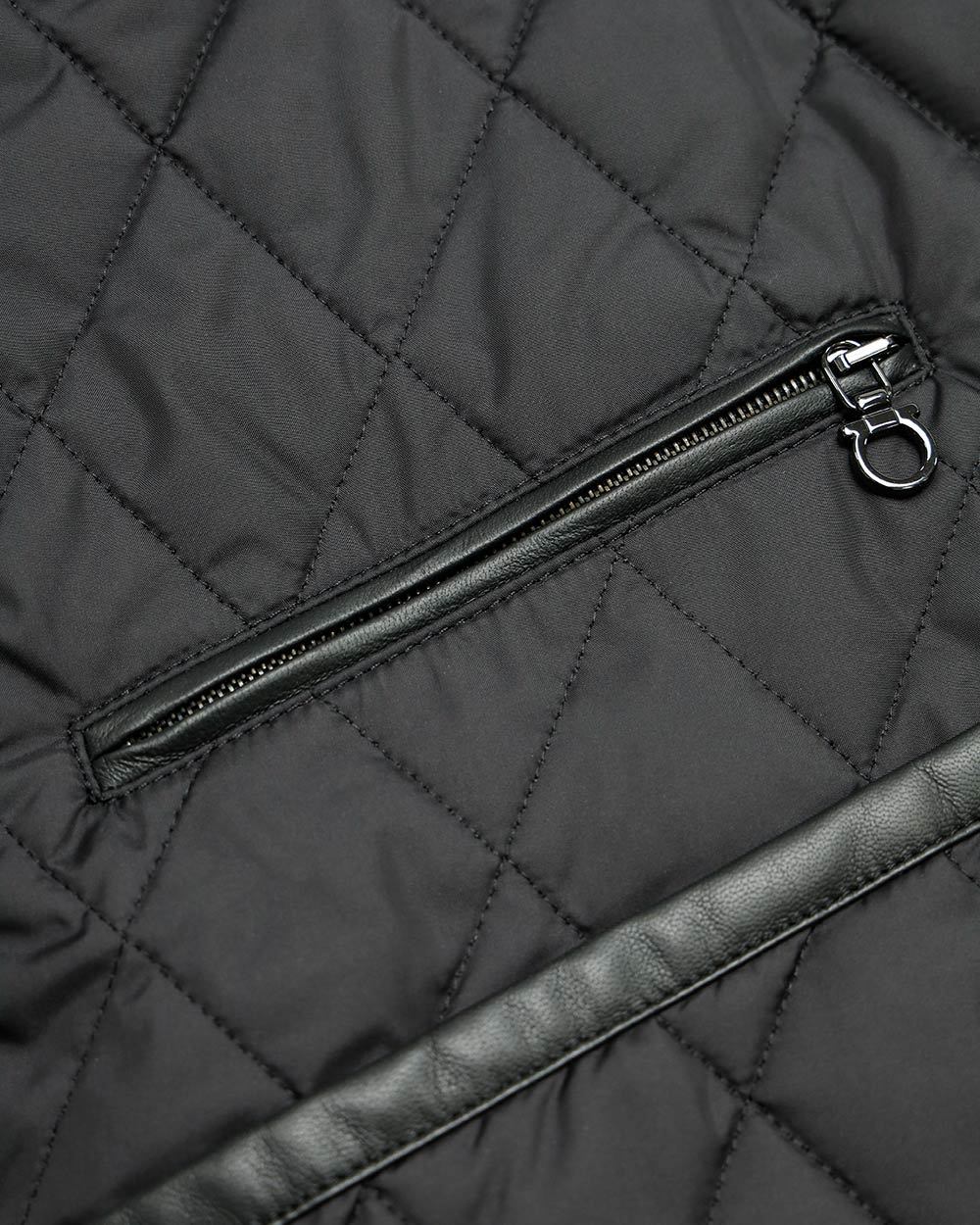 Ferragamo Quilted Casual Jacket In Black