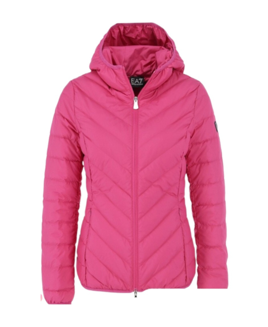 EA7 LOGO HOODED DOWN JACKET
