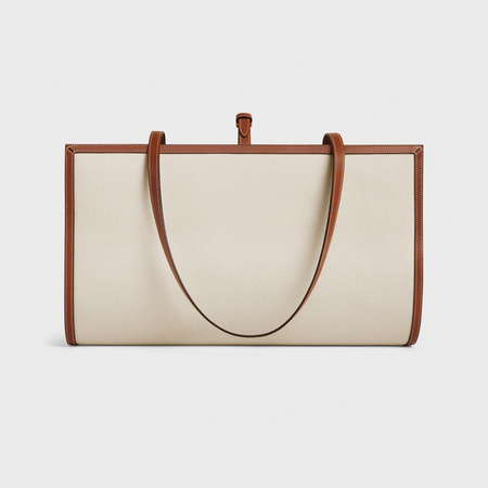 CELINE CELINE TOWEL CARRIER IN ST TROPEZ PRINT AND CALFSKIN