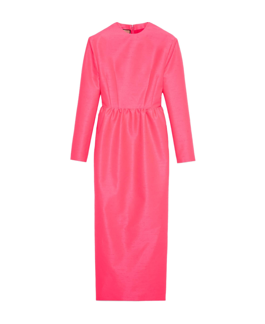 Gucci Detachable-collar Midi Dress In Pink
