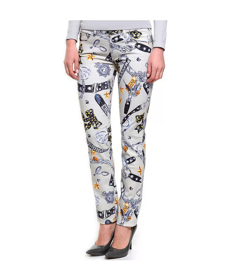 Moschino Printed Jeans In Gray