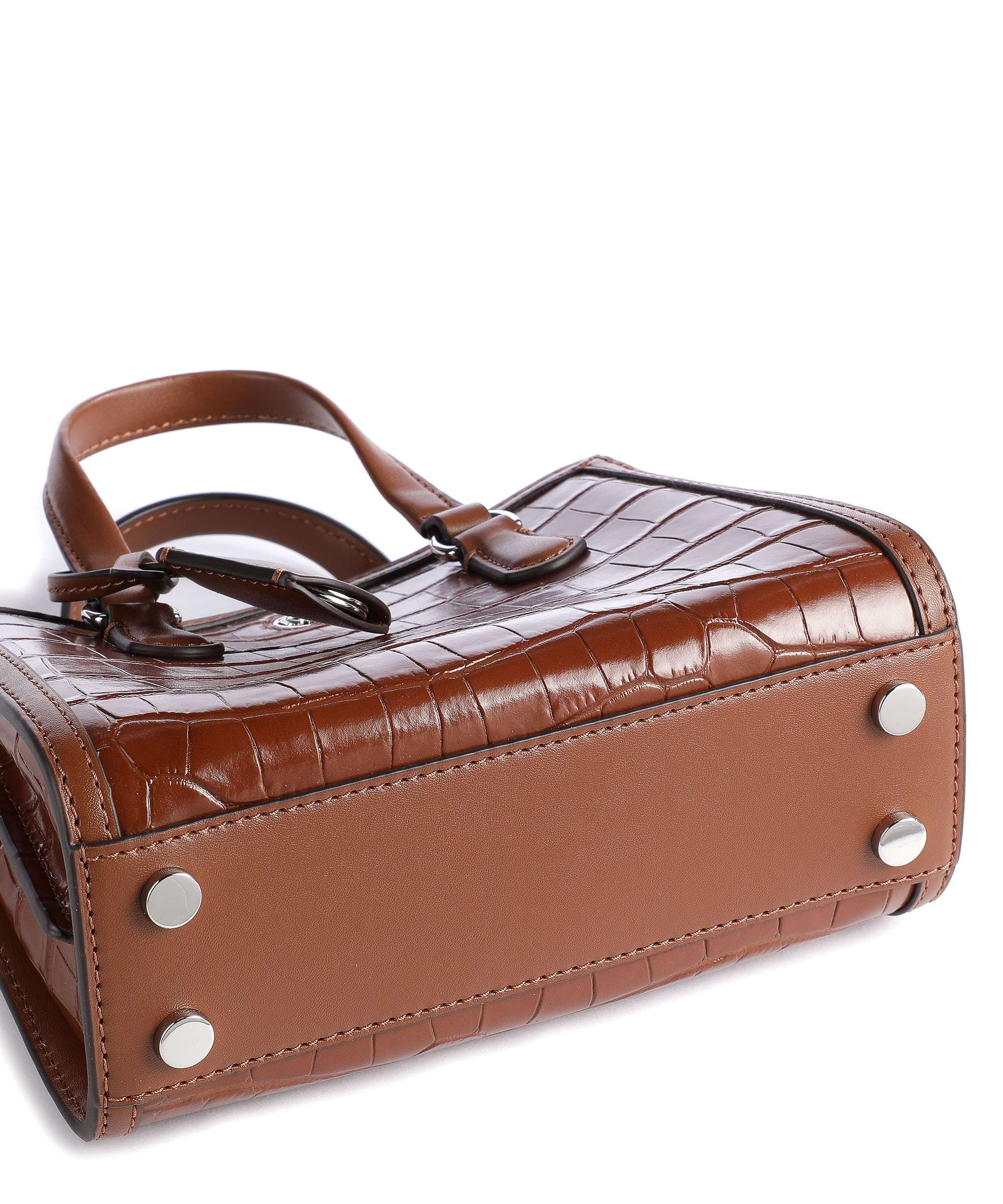 Michael Kors Crocodile-effect Logo-plaque Tote Bag In Brown