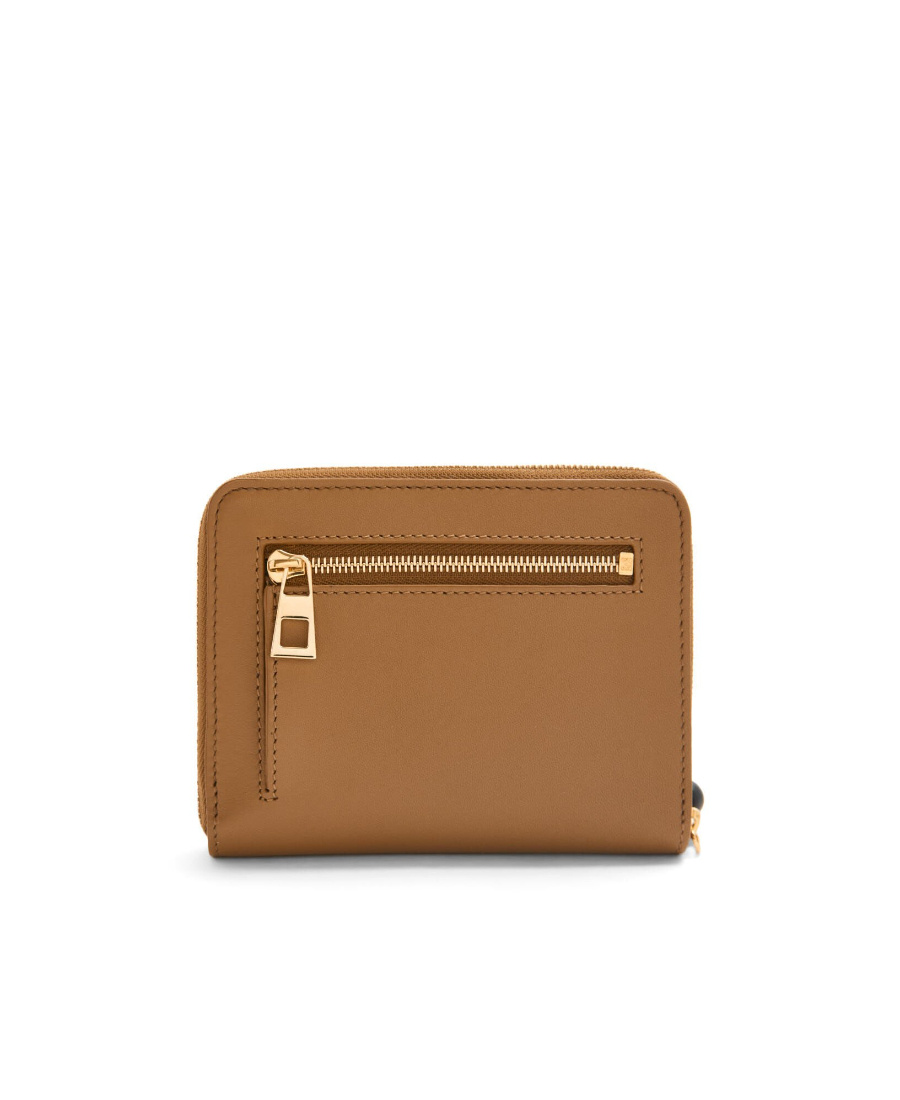 Loewe Leather Knot Zip-around Wallet In Brown