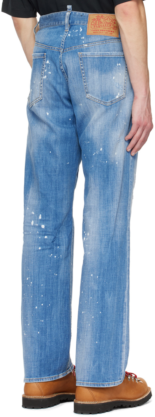 Dsquared2 Logo Jeans In Blue