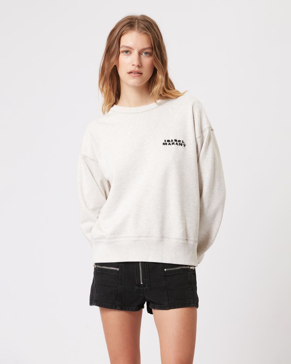 Isabel Marant Shad Lightweight Cotton Sweatshirt With Logo Clothing In Gray