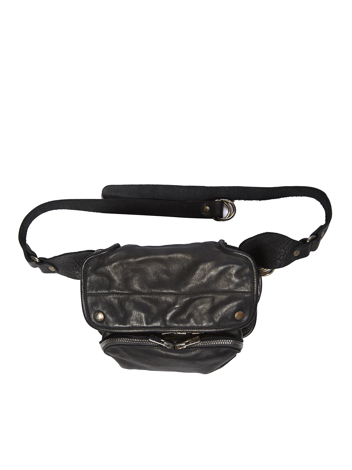 Guidi Zipper Waist Bag In Black