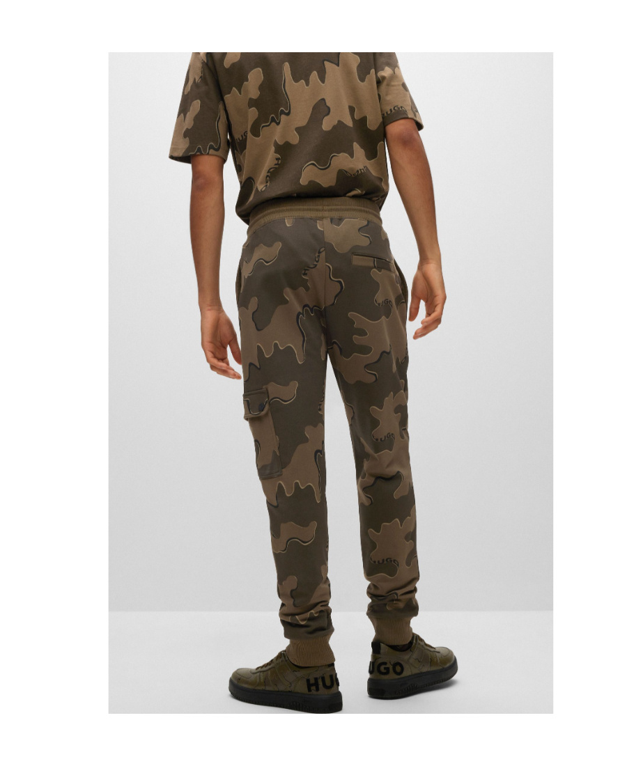 Shop Hugo Boss Logo Patch Drawstring Trousers In Black