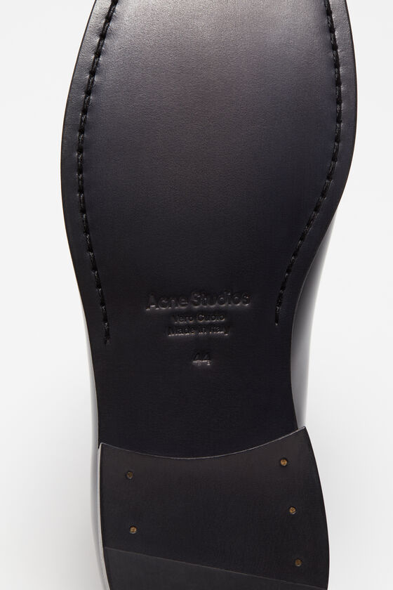Shop Acne Studios Logo-debossed Leather Loafers In Black