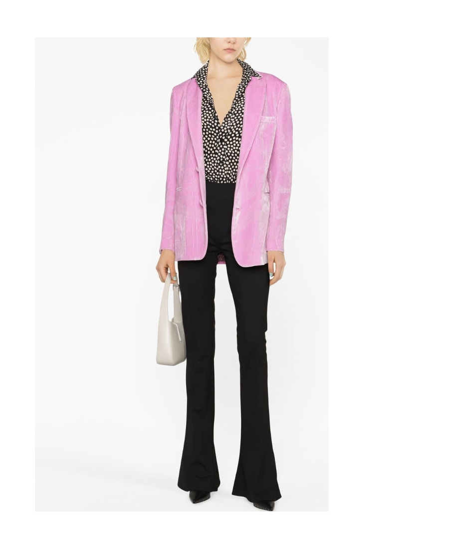 Etro Paisley-print Velvet Blazer In Pink
