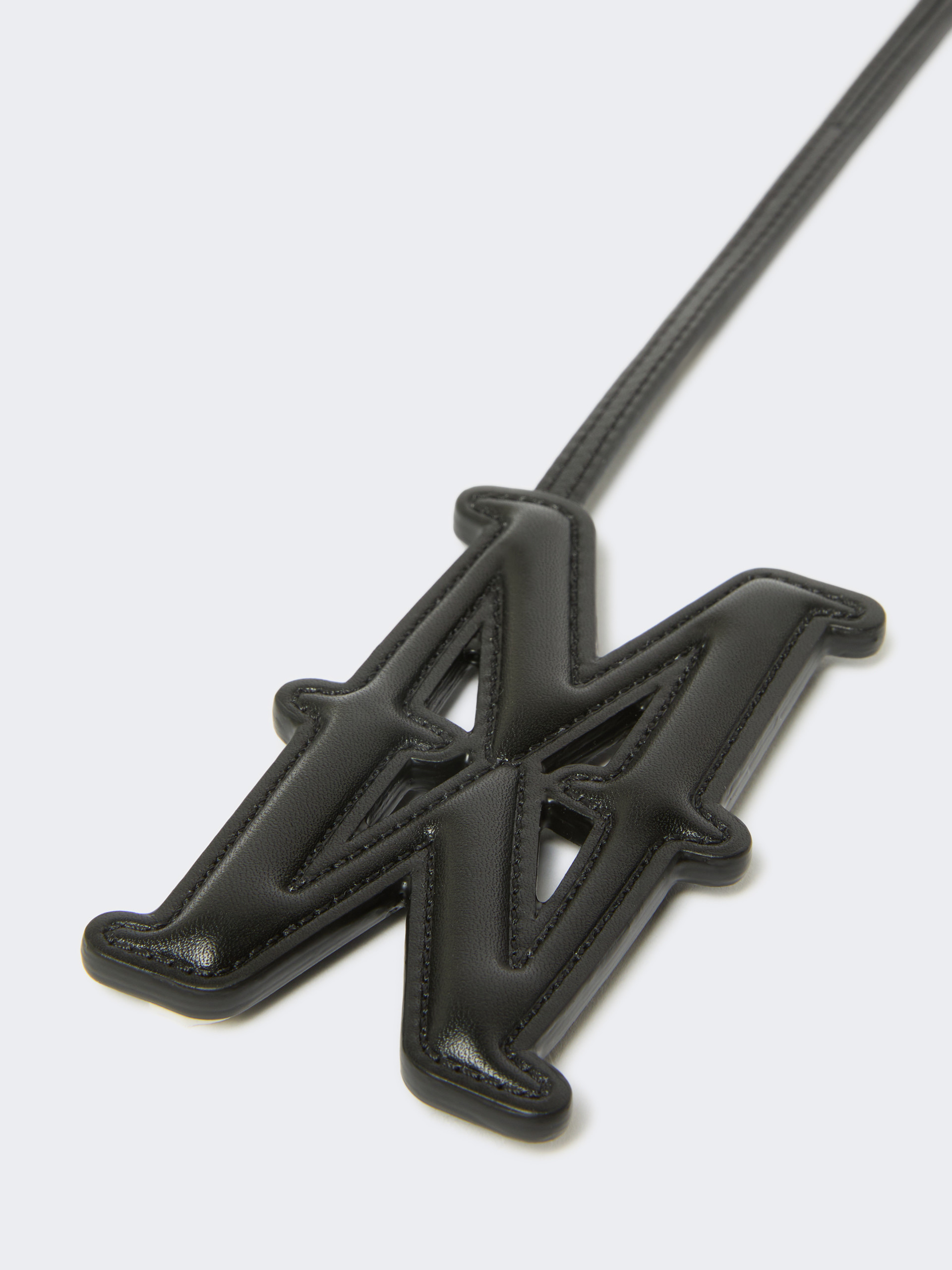 Max Mara Leather Monogram Charm In Black