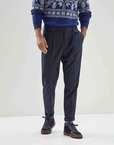 Brunello Cucinelli Tapered Trousers In Black