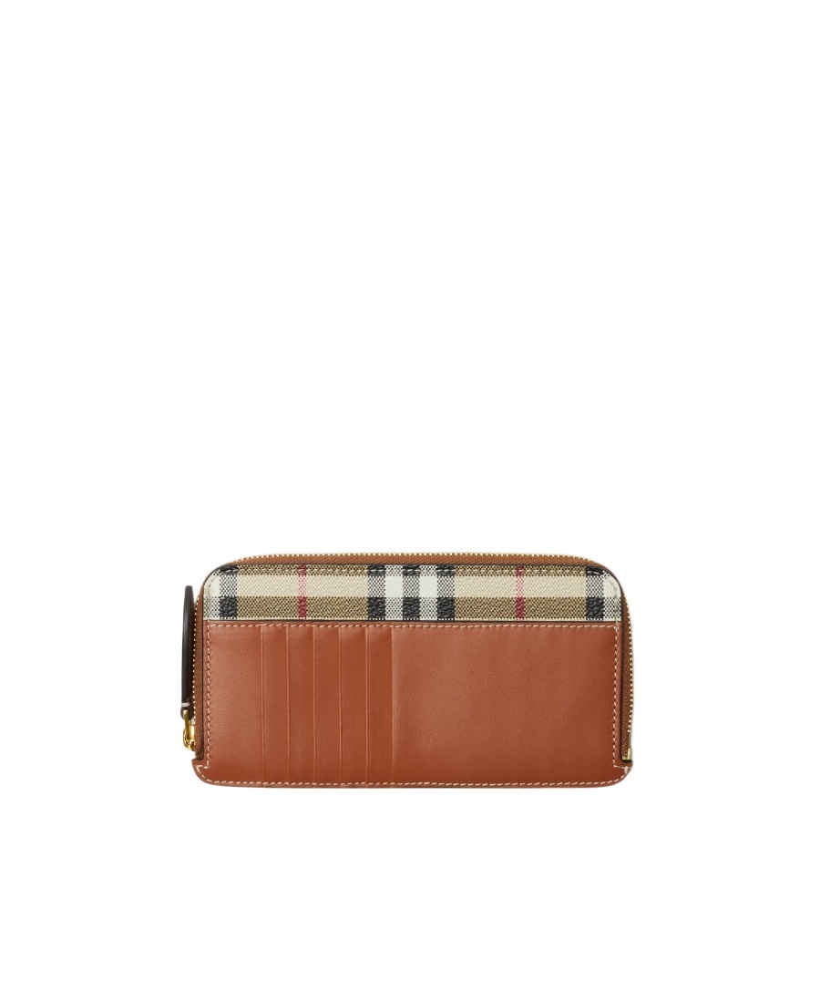 Burberry Vintage Check-pattern Zipped Wallet In Nude