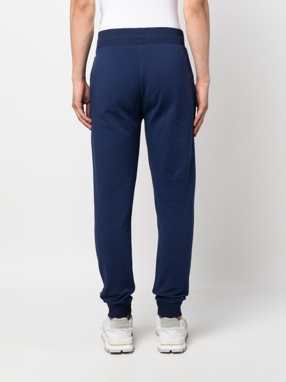 Moschino Straight Leg Trousers With Teddy Bear Motif In Blue